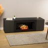 Тумба под ТВ с биокамином SteelHeat IMOLA IMPULSE 140 см (корпус черный / фасады черный) фото 2