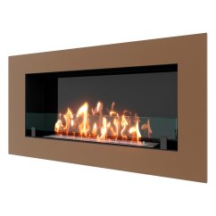 Биокамин встраиваемый SteelHeat GRAND 900 с рамкой цвет бронза