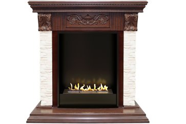 Биокамин в портале Firezo Luxemburg (каменный) Сланец Темный дуб, стандарт