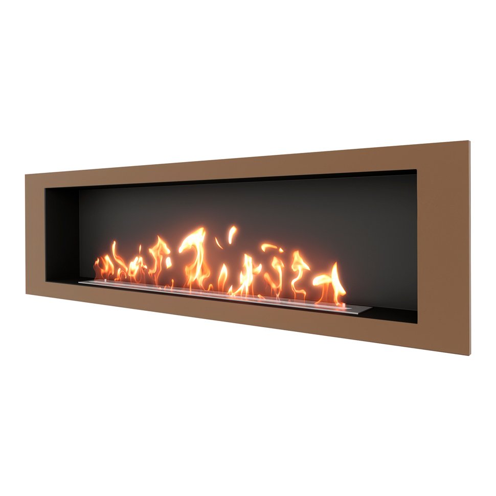 Биокамин встраиваемый SteelHeat LONG 1800 с рамкой цвет бронза Биокамин встраиваемый SteelHeat LONG 1800 с рамкой цвет бронза