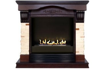 Биокамин в портале Firezo Malta Темный дуб, стандарт